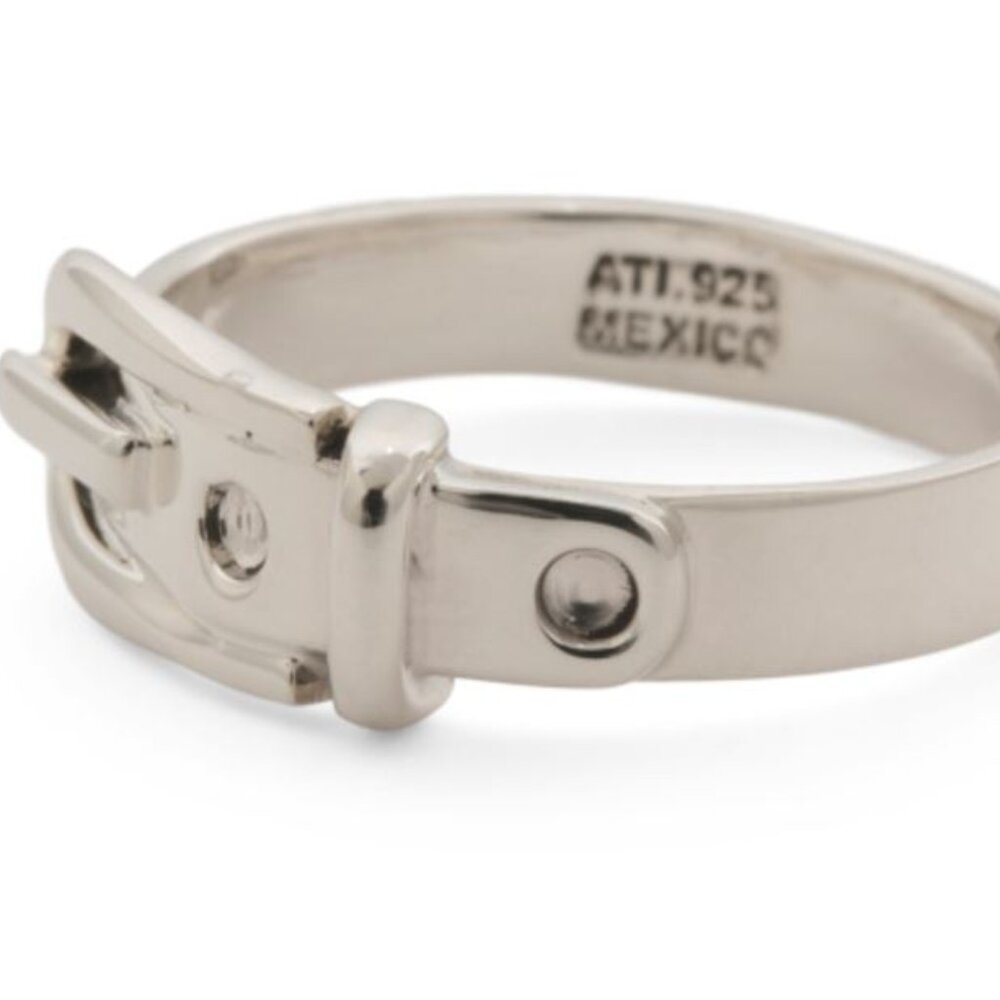 NWT SEED & SAGE Made In Mexico Sterling Silver Buckle Ring Size 6